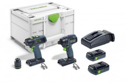 Festool 576493 18V Cordless Impact Drill TID 18 C 3,1-Set T18 - Twin Pack £639.95